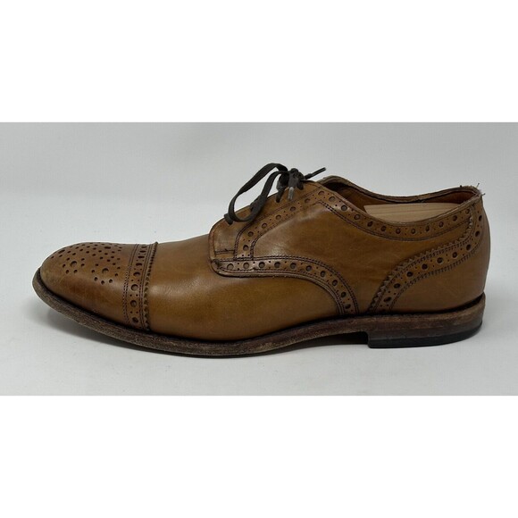 Allen Edmonds Rogue Brown Leather Cap Toe Brogue Oxford Dress Shoes Mens 9.5 D - Picture 7 of 12